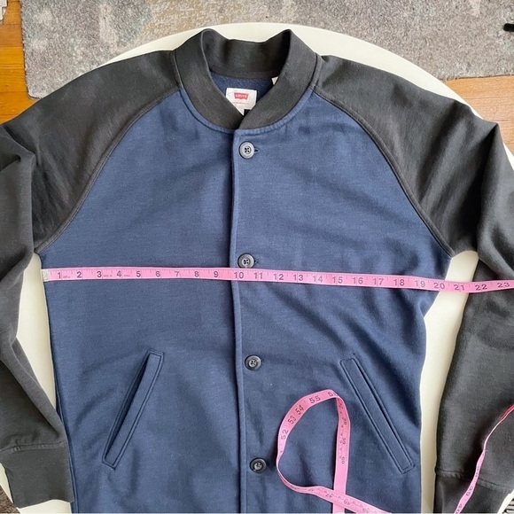 Levi’s Cardigan Button Lightweight Jacket Blue Black Men’s Size Medium - Picture 5 of 10